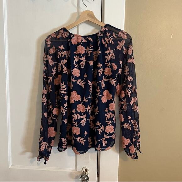 Sundays in Brooklyn Else top blue and pink embroidered - Picture 6 of 8